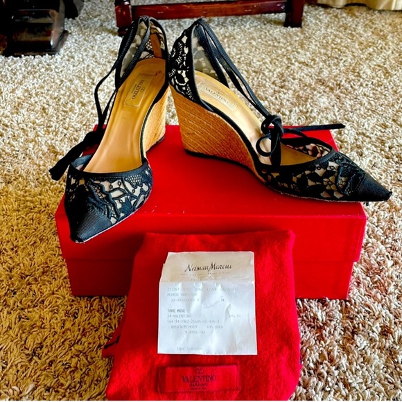 Rare Valentino Espadrille lace wedge sandals - Picture 1 of 6